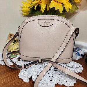 Kate Spade Cream Leather Lady Crossbody Bag/Purse
